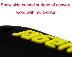 Micro injection product - Show side curved surface of convex word with multi-color2