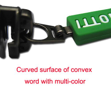 Silicone covered metal product-Curved surface of convex word with multi-color